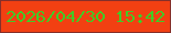 文字の大きさ：3、枠の色：852f2a、背景の色：f24012、文字の色：41cb26 無料ブログパーツのブログ時計