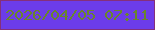 文字の大きさ：1、枠の色：852f7b、背景の色：6c3ce9、文字の色：69852d 無料ブログパーツのブログ時計