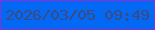文字の大きさ：3、枠の色：8530d8、背景の色：0369f5、文字の色：3b4a7f 無料ブログパーツのブログ時計