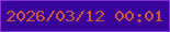 文字の大きさ：3、枠の色：8530db、背景の色：39049a、文字の色：d1543b 無料ブログパーツのブログ時計