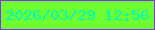 文字の大きさ：3、枠の色：8530f9、背景の色：6efd31、文字の色：02fbb6 無料ブログパーツのブログ時計