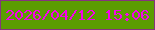 文字の大きさ：1、枠の色：85347d、背景の色：5b9d01、文字の色：f603eb 無料ブログパーツのブログ時計