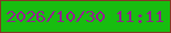 文字の大きさ：1、枠の色：853826、背景の色：18bd10、文字の色：92238e 無料ブログパーツのブログ時計