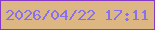 文字の大きさ：4、枠の色：8539c5、背景の色：dcb683、文字の色：8770ef 無料ブログパーツのブログ時計