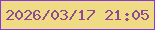 文字の大きさ：2、枠の色：8539dd、背景の色：efdb84、文字の色：8e4a93 無料ブログパーツのブログ時計