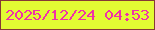 文字の大きさ：4、枠の色：853b35、背景の色：e2fc33、文字の色：f032a8 無料ブログパーツのブログ時計