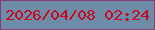 文字の大きさ：2、枠の色：853c73、背景の色：6e8ba8、文字の色：c50823 無料ブログパーツのブログ時計