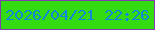 文字の大きさ：2、枠の色：853cb3、背景の色：32dc11、文字の色：1385db 無料ブログパーツのブログ時計