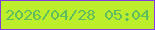 文字の大きさ：3、枠の色：853cdf、背景の色：bdee2b、文字の色：60bd5e 無料ブログパーツのブログ時計