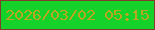 文字の大きさ：4、枠の色：853d2b、背景の色：14d229、文字の色：b9a720 無料ブログパーツのブログ時計
