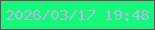 文字の大きさ：2、枠の色：853d66、背景の色：15f87a、文字の色：acbddf 無料ブログパーツのブログ時計