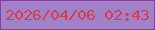 文字の大きさ：3、枠の色：853fa1、背景の色：a281c9、文字の色：d43c53 無料ブログパーツのブログ時計