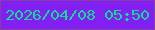 文字の大きさ：4、枠の色：853fa4、背景の色：821ff3、文字の色：0ee093 無料ブログパーツのブログ時計