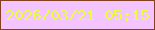 文字の大きさ：3、枠の色：854022、背景の色：f4c4fe、文字の色：e9ff3a 無料ブログパーツのブログ時計