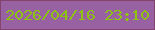 文字の大きさ：5、枠の色：85426d、背景の色：9761a2、文字の色：8dc30e 無料ブログパーツのブログ時計