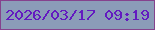 文字の大きさ：5、枠の色：85428d、背景の色：8b9cb8、文字の色：631ac0 無料ブログパーツのブログ時計