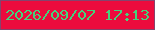 文字の大きさ：4、枠の色：85436d、背景の色：ec0b3d、文字の色：44d37c 無料ブログパーツのブログ時計
