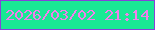 文字の大きさ：4、枠の色：8543d9、背景の色：19e994、文字の色：f37feb 無料ブログパーツのブログ時計