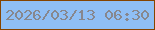 文字の大きさ：1、枠の色：854400、背景の色：8fbff5、文字の色：87878d 無料ブログパーツのブログ時計