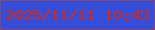 文字の大きさ：3、枠の色：85486c、背景の色：324eda、文字の色：e02606 無料ブログパーツのブログ時計