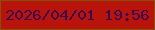 文字の大きさ：1、枠の色：855007、背景の色：b8140c、文字の色：3e094d 無料ブログパーツのブログ時計