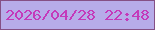 文字の大きさ：4、枠の色：855085、背景の色：b7ace9、文字の色：c439ba 無料ブログパーツのブログ時計