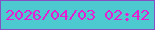 文字の大きさ：3、枠の色：8550c1、背景の色：4dcad0、文字の色：e51ed2 無料ブログパーツのブログ時計