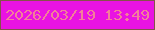 文字の大きさ：1、枠の色：85524a、背景の色：e913e2、文字の色：f37f98 無料ブログパーツのブログ時計