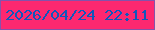 文字の大きさ：4、枠の色：8552ab、背景の色：fd2870、文字の色：0f57bc 無料ブログパーツのブログ時計