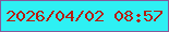 文字の大きさ：5、枠の色：85599a、背景の色：2ef0f3、文字の色：b71c0d 無料ブログパーツのブログ時計