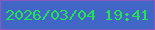 文字の大きさ：2、枠の色：8559bd、背景の色：4266c5、文字の色：24e156 無料ブログパーツのブログ時計