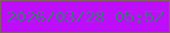 文字の大きさ：2、枠の色：855b6a、背景の色：be0df9、文字の色：476c85 無料ブログパーツのブログ時計