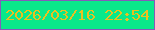 文字の大きさ：1、枠の色：855bba、背景の色：09e98a、文字の色：ebc01f 無料ブログパーツのブログ時計