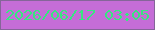 文字の大きさ：3、枠の色：856599、背景の色：c56dd7、文字の色：37e780 無料ブログパーツのブログ時計