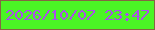 文字の大きさ：5、枠の色：856642、背景の色：4bf525、文字の色：aa4eec 無料ブログパーツのブログ時計