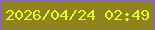 文字の大きさ：5、枠の色：8566d4、背景の色：90831b、文字の色：e2fc27 無料ブログパーツのブログ時計