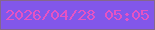文字の大きさ：1、枠の色：85678c、背景の色：8257ea、文字の色：e653c3 無料ブログパーツのブログ時計
