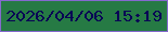 文字の大きさ：5、枠の色：8569ce、背景の色：267a44、文字の色：090455 無料ブログパーツのブログ時計