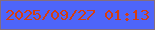 文字の大きさ：2、枠の色：856d7d、背景の色：4e65fa、文字の色：d53e10 無料ブログパーツのブログ時計