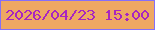 文字の大きさ：3、枠の色：856ff7、背景の色：eea862、文字の色：a825c1 無料ブログパーツのブログ時計