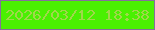 文字の大きさ：4、枠の色：85709d、背景の色：4af002、文字の色：a1d74b 無料ブログパーツのブログ時計