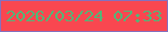 文字の大きさ：4、枠の色：8570be、背景の色：f94750、文字の色：53b677 無料ブログパーツのブログ時計