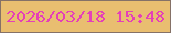 文字の大きさ：2、枠の色：857167、背景の色：e9be70、文字の色：e540b8 無料ブログパーツのブログ時計