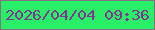 文字の大きさ：1、枠の色：857281、背景の色：28ee68、文字の色：83368f 無料ブログパーツのブログ時計