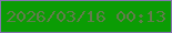 文字の大きさ：5、枠の色：8574b0、背景の色：0b9c04、文字の色：627d4c 無料ブログパーツのブログ時計