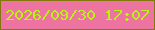 文字の大きさ：1、枠の色：85760b、背景の色：ed74a0、文字の色：baf30f 無料ブログパーツのブログ時計