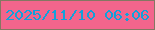 文字の大きさ：1、枠の色：857762、背景の色：f3658c、文字の色：10a1db 無料ブログパーツのブログ時計