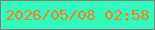 文字の大きさ：1、枠の色：857c79、背景の色：2ffbbc、文字の色：fb7d23 無料ブログパーツのブログ時計