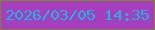 文字の大きさ：2、枠の色：857d3a、背景の色：a63fbd、文字の色：1db3e6 無料ブログパーツのブログ時計