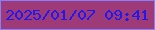 文字の大きさ：5、枠の色：857eff、背景の色：9f3a79、文字の色：2317f0 無料ブログパーツのブログ時計